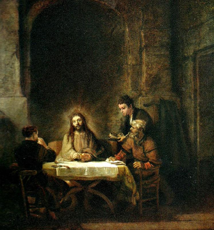 REMBRANDT Harmenszoon van Rijn kristus i emmaus Spain oil painting art